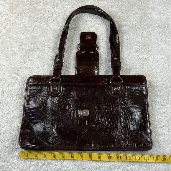 MC Marc Chantal brown croc embossed shoulder bag - Picture 3 of 11